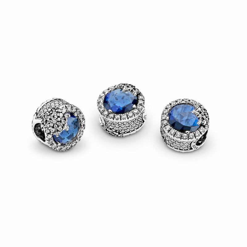 Pandora Dazzling Snowflake Charm Ireland - Sterling Silver/Blue/Mixed Stones/Cubic Zirconia - 739406